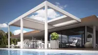 Pergola bioclimatique rétractable adossée