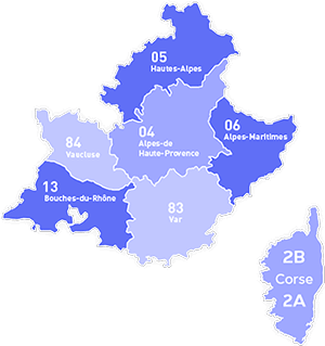 Carte région paca corse